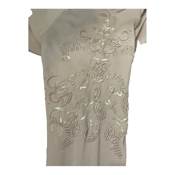 Crown & Ivy Light Pink Beaded Sleeve Top - Picture 4 of 6